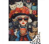 Portrait Reine Chat Puzzle 1000 Pièces Adultes intéressant Puzzles 1000 Pièces Jeu Éducatif Cadeau 70x50cm/1000pcs