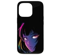 Portrait rétro des années 80 Cyber Anime Girl | Style Synthwave Coque pour iPhone 13 Pro