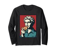 Portrait rétro Pizza Humour People and Watching Pop Art Manche Longue