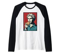 Portrait rétro Pizza Humour People and Watching Pop Art Manche Raglan