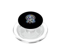 Portrait sacré de la Vierge Marie avec Art céleste Bleu orné PopSockets PopGrip pour MagSafe