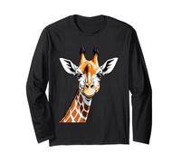 Portrait stylisé d’Une Girafe sur Fond Blanc Manche Longue