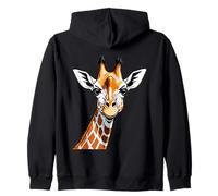 Portrait stylisé d’Une Girafe sur Fond Blanc Sweat à Capuche