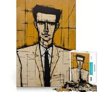 Portrait stylisé d'un Homme en Costume Puzzle Difficile de 1000 pièces pour Adultes Jeu de logique Lien Familial Découpe de précision Surprise chaleureuse 38x52cm