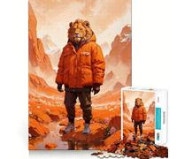 Portrait surréaliste de Lion Humain Puzzle de 1000 pièces pour Adolescents Jouet cognitif et ludique Pièce d'art à Assembler 38x52cm