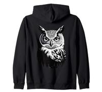 Portrait symétrique du Grand Hibou à Cornes Sweat à Capuche