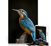 Portrait Vibrant d'un Martin-pêcheur sur Une Branche Puzzle de 1000 pièces pour Adultes pour développer Les capacités cognitives et se détendre Découpe précise Cadeau Festif (50x75cm)