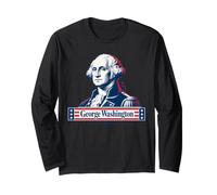 Portrait Vintage de l'histoire américaine de George Washington Manche Longue