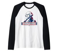 Portrait Vintage de l'histoire américaine de George Washington Manche Raglan