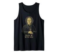 Portrait vintage du pape Lion XIV Halo Croix Peace Be With You Débardeur