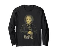 Portrait vintage du pape Lion XIV Halo Croix Peace Be With You Manche Longue