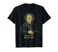 Portrait vintage du pape Lion XIV Halo Croix Peace Be With You T-Shirt