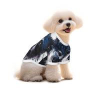 Portraits d'animaux de dessin animé T-shirt pour chien Vêtements pour chiot Gilet pour animal de compagnie et débardeur élastique Vêtements pour chiens chats Pull mignon respirant doux M