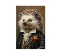 Portraits d'animaux de style victorien, Impressions d'animaux déguisés, Affiches de hérissons royaux,