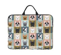 Portraits de bouledogues français à Motifs,Housse pour Ordinateur Portable 14 Pouces, Sacoche pour Ordinateur Portable, Mallette avec poignée