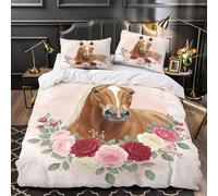 Portraits de chevaux Parure de Lit Imprimé en 3D Ultra Douce Respirante Léger Housse de Couette Microfibre résistante Fermeture Éclair Hypoallergique for Enfants Garçons Filles Double（200x200cm）