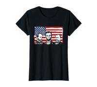 Portraits historiques du Drapeau Patriotique des dirigeants de la Guerre Civile T-Shirt Graphique avec Valeur, Femme, Noir, XS