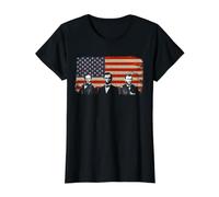 Portraits historiques du Drapeau Patriotique des dirigeants de la Guerre Civile T-Shirt Graphique avec Valeur, Femme, Noir, S