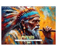 Portraits im Stil amerikanischer Ureinwohner (Wandkalender 2026 DIN A4 quer), CALVENDO Monatskalender: KI - Portraits im neoimpressionistischen Stil