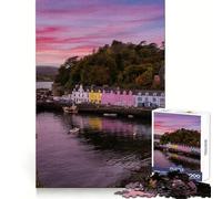Portree Île de Skye Écosse Puzzle de 1000 pièces pour Adolescents Jeu de logique et de Sens Simple et Amusant Bords Lisses Cadeau élégant (50x75cm)