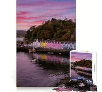 Portree Île de Skye Écosse Puzzle de 1000 pièces pour Adolescents Jeu de logique et de Sens Simple et Amusant Bords Lisses Cadeau élégant (38x26cm)