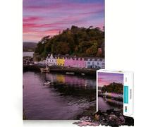 Portree Île de Skye Écosse Puzzle de 1000 pièces pour Adolescents Jeu de logique et de Sens Simple et Amusant Bords Lisses Cadeau élégant (50x75cm)