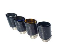 Ports D'échappement Doubles Embout Silencieux Carbone Forge Automobile Système D'échappement Universel Droit Acier Inoxydable Quatre Couleurs Embouts Tuyau D'échappement(Black 60-114mm)