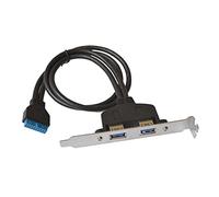Ports Duels Dark 50cm USB 3.0 à la Carte mère Carte mère 20pin câble d'adaptateur d'en-tête avec arrière Pci Panneau de Support, 20h à 2 X a Femelle