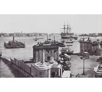 Portsmouth Hampshire Angleterre. Vue générale du port montrant le cuirassé de Nelson « The Victory » au 19ème siècle. From Around The Coast Un album de photos de photos du chef des lieux d'intérêt en