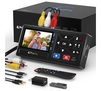 Portta Convertisseur VHS vers numérique avec clé USB 3.0 de 128 Go, vidéo vers enregistreur numérique Compatible avec VHS, magnétoscope, DVR, DVD, Hi8, Mini lecteurs DV, caméscope (VHS/Cassettes