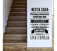 Portugais Règles de la Maison Stickers Muraux Décoration de La Maison, Version Portugaise Stickers Muraux Neta aa em Vini Autooante 56x93 cm