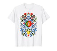 Portugal Art Populaire Sardines Barcelos Coq Azulejo T-Shirt