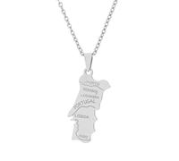 Portugal Carte Pendentif Colliers - Motif Ethnique Drapeau Région Portugal Cartes Clavicule Chaîne Colliers Charme Hip Hop Bijoux À La Mode pour Femmes Hommes Chandail Chaîne, Argent, 50 cm