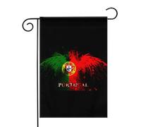 Portugal Drapeau portugais Aigle américain Drapeaux de jardin (12,5 x 18 pouces) - Bannière aux couleurs éclatantes pour décoration extérieure de jardin et de maison