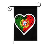 Portugal Drapeau portugais Cœur Drapeaux de jardin (12,5 x 18 pouces) - Bannière aux couleurs éclatantes pour décoration extérieure de jardin et de maison