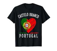 Portugal Flag Heart Castelo Branco City T-Shirt