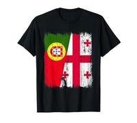 Portugal Géorgie Demi Drapeau Portugais Racines géorgiennes T-Shirt