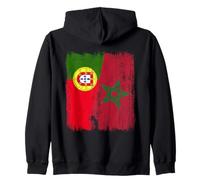 Portugal Maroc Demi Drapeau Portugais Patrimoine marocain Sweat à Capuche