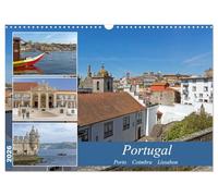 Portugal - Porto, Coimbra, Lissabon (Wandkalender 2026 DIN A3 quer), CALVENDO Monatskalender: Portugals Metropolen - die charmante Portweinstadt ... beeindruckendste Hauptstadt Europas.