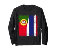 Portugal Thaïlande Demi-Drapeau Portugais Racines thaïlandaises Manche Longue