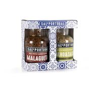 Portuguese sea salt set 2 x 150 g with garlic and parsley with Piri Piri natural Atlantic salt Gourmet seasoning