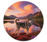 Portuguese Water Dog, Casse-tête Rond Premium 1000 Pièces Avecchien de Compagnie, Idéal pour Adultes Passionnés, À Réaliser dans Un Cadre Paisible 1000pcs (67.5x67.5cm)