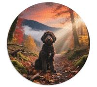 Portuguese Water Dog, Puzzle Circulaire pour Tous Niveaux, 1000 Pièces Avecchien de Compagnie, Recommandé pour Détente Cognitive 1000pcs (67.5x67.5cm)