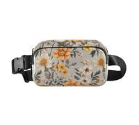 Portulaca Grandiflora Freesia Sac banane élégant pour homme et femme Motif fleurs d'été Beige, Fleurs d'automne Jonquille Anémone Argent, 1 size