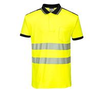 Portwest T180 Polo HV PW3 Tissu Absorbant L'humidité Boucle d'attache Léger