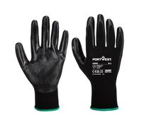Portwest A320 Gant Dexti Grip Enduction en Mousse de Nitrile Paume Enduite | Noir, L, EN 388 (2121X), EN ISO 21420 Dextérité 5, Doublure Respirante, Jauge 15, Construction Peu Pelucheuse