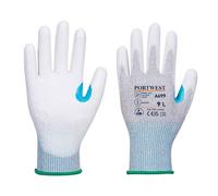 Portwest A699 Gant paume enduite PU ESD - Paquet de 12 Gris/Blanc - 12 paires de gants - Taille S