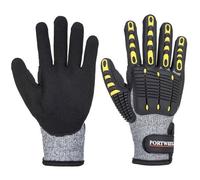 Portwest A722 Gant résistant aux coupures et aux chocs Gris/Noir - La paire - Taille S