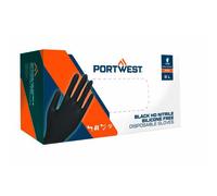 Portwest A930 Gant jetable en nitrile HD 0.18mm (Pk100) Noir - Taille L