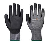 Portwest AB664 Gant coupure F13 PU Essential (12 paires) Gris/Noir - Taille XL